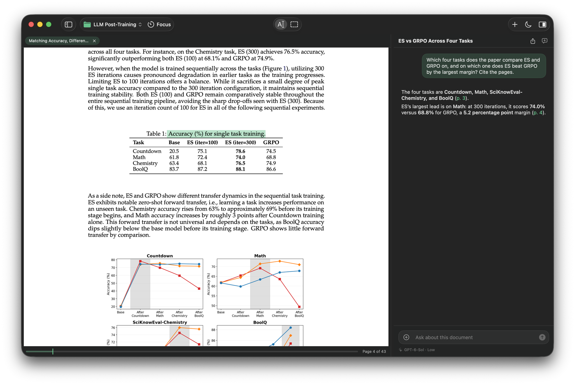 Internalize: a PDF beside a conversation about it